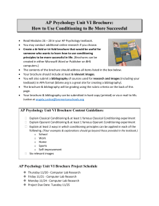 AP Psychology Unit VI Brochure: How to Use Conditioning to Be