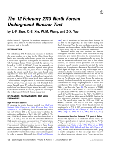 The 12 February 2013 North Korean Underground Nuclear Test