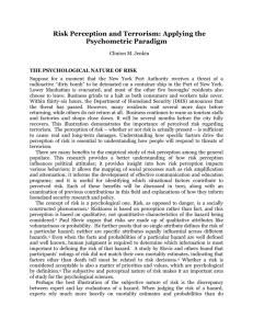 Risk Perception and Terrorism: Applying the Psychometric Paradigm