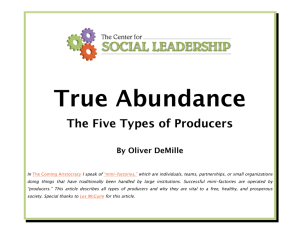 True Abundance: The 5 Types of Producers