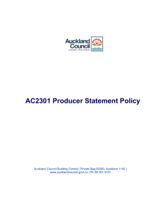 AC2301 Producer statement policy