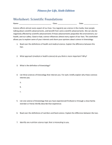 Worksheet: Scientific Foundations