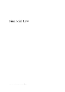 Financial Law - Centre for Financial and Management Studies