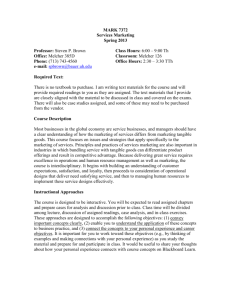 Services Marketing - C.T. Bauer College of Business