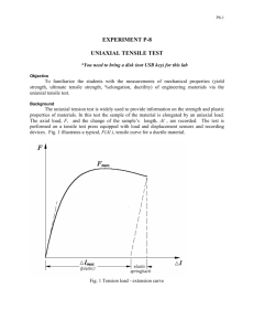 experiment p-8 uniaxial tensile test