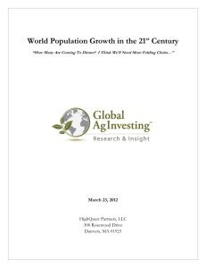 World Population Growth in the 21st Century