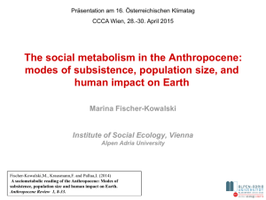 The social metabolism in the Anthropocene: modes of