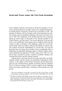 Israel and Nostra Aetate: the View from Jerusalem