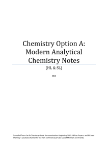 Option A: Modern Analytical Chem Syllabus