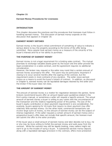 Chapter 21 Earnest Money Procedures for Licensees