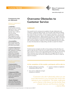 Overcome Obstacles to Customer Service