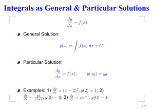 Integrals as General & Particular Solutions
