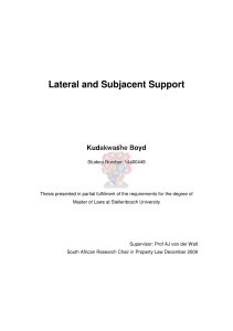 Chapter 1 The Right of Lateral and Subjacent Support