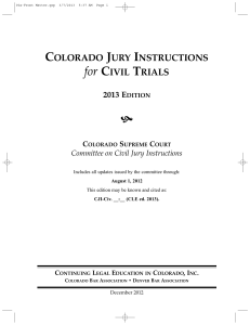 Colorado Jury Instructions for Civil Trials, 2013 Edition