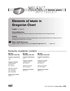 Elements of Music in Gregorian Chant