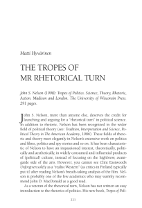 THE TROPES OF MR RHETORICAL TURN