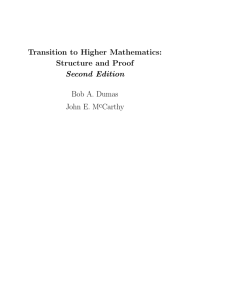 Transition to Higher Mathematics: Structure and Proof Second