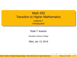 Math 252 Transition to Higher Mathematics