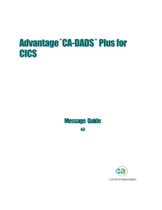 Advantage CA-DADS Plus for CICS 4.0 Message Guide