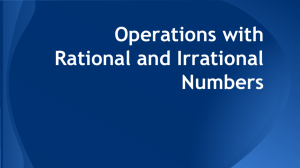 Operations with Rational and Irrational Numbers
