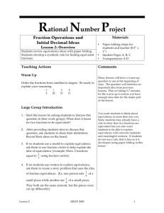 Rational Number Project