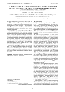 An introduction to Staphylococcus aureus, and techniques for