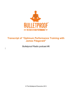Transcript of “Optimum Performance Training with James Fitzgerald”