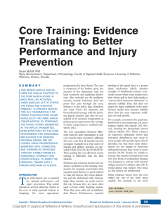Core Training: Evidence Translating to Better Performance and