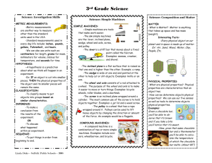 3rd Grade Science - Suffolk Teaching Activities & Resources