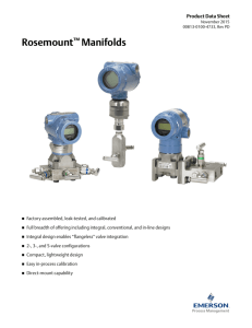 Product Data Sheet: Rosemount™ Manifolds