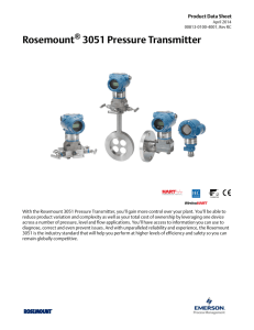 Product Data Sheet: Rosemount® 3051 Pressure Transmitter