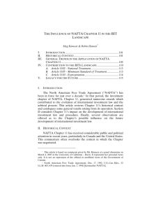 The Influence of NAFTA Chapter 11 in the Bit Landscape Meg