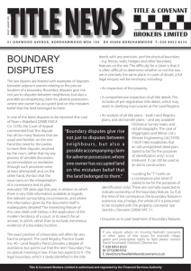 boundary disputes - Title & Covenant