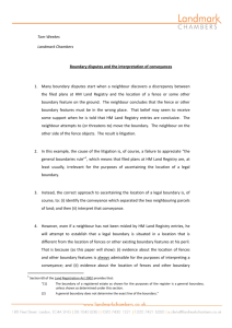 Boundary Disputes - Interpretation of Conveyances