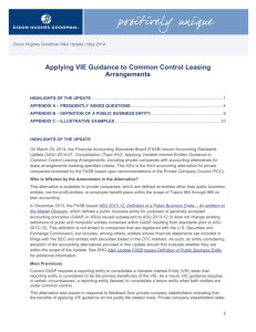 Applying VIE Guidance to Common Control Leasing Arrangements