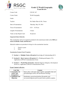 Grade 12 World Geography