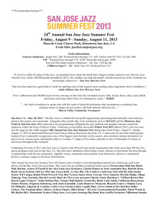 24th Annual San Jose Jazz Summer Fest Friday, August 9