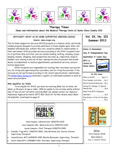 CCS Therapy Newsletter, Summer 2013