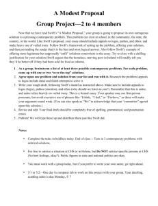 A Modest Proposal Group Project—2 to 4 members
