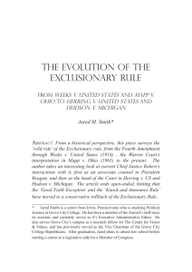 The Evolution of the Exclusionary Rule