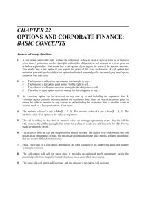 chapter 22 options and corporate finance: basic concepts