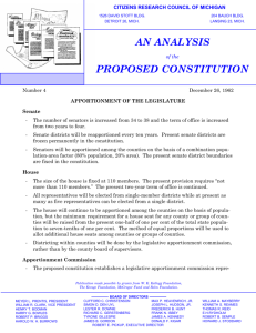 Apportionment of the Legislature - Citizens Research Council of