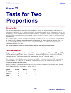 Tests for Two Proportions