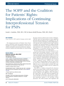 The SOPP and the Coalition for Patients• Rights: Implications of