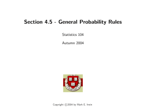 Section 4.5 - General Probability Rules