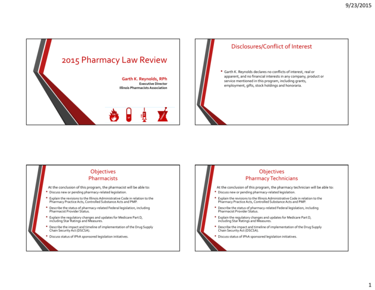 2015 Pharmacy Law Review Illinois Pharmacists Association