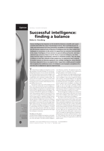 Successful intelligence: finding a balance