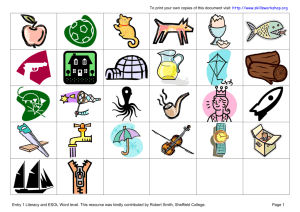 Phonetic alphabet flash cards - Adult Basic Skills Resource Centre