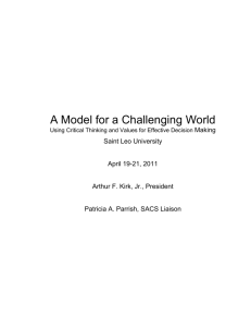 A Model for a Challenging World