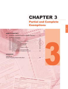 Chapter 3 - Partial and Complete Exemptions